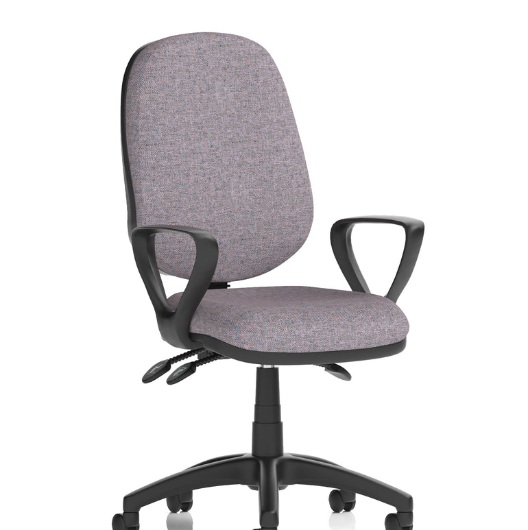 Eclipse Plus III Medium Back Task Operator Office Chair In Quest And Rivet Fabric