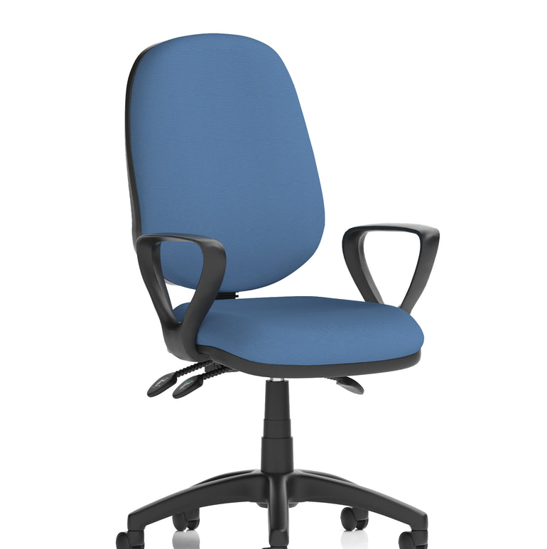 Eclipse Plus III Medium Back Task Operator Office Chair In Quest And Rivet Fabric