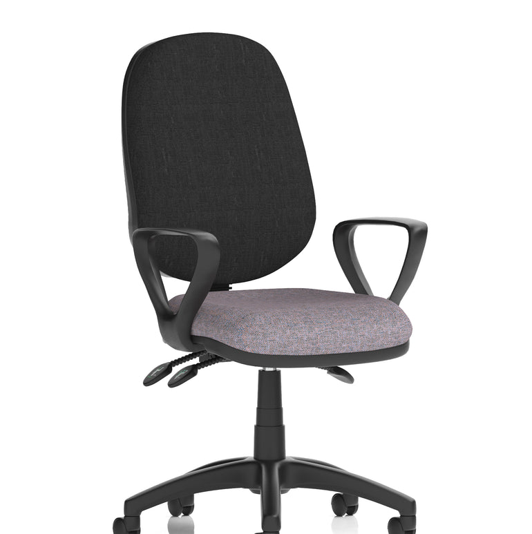 Eclipse Plus III Medium Back Task Operator Office Chair In Quest And Rivet Fabric