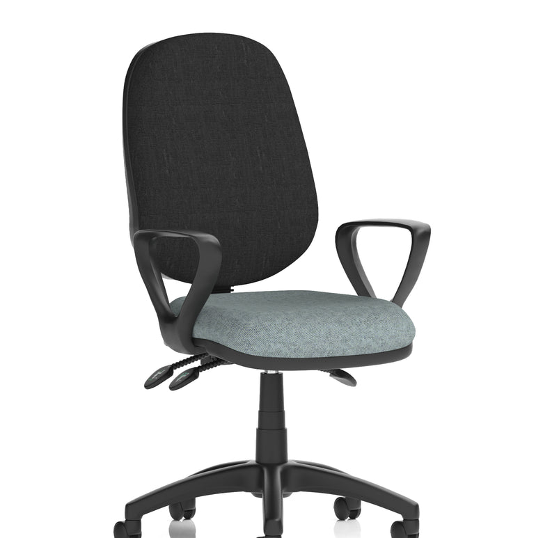 Eclipse Plus III Medium Back Task Operator Office Chair In Quest And Rivet Fabric