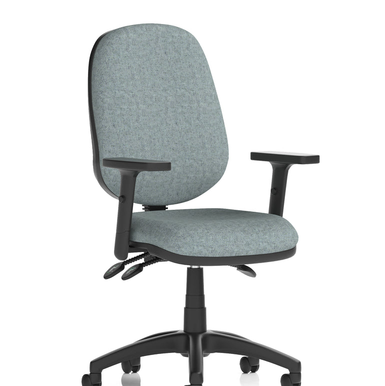 Eclipse Plus III Medium Back Task Operator Office Chair In Quest And Rivet Fabric