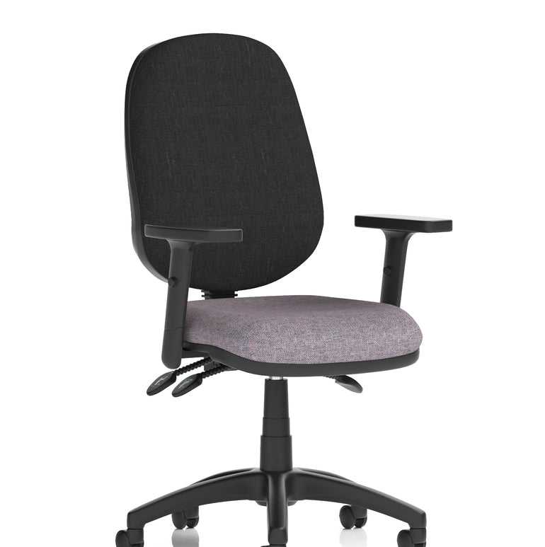Eclipse Plus III Medium Back Task Operator Office Chair In Quest And Rivet Fabric