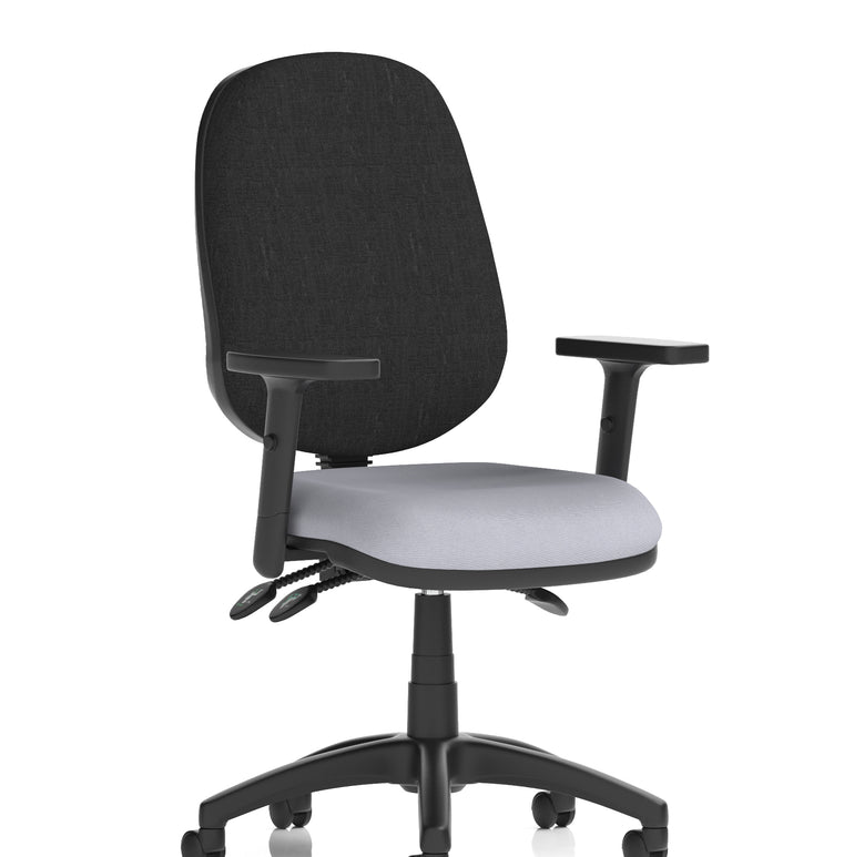 Eclipse Plus III Medium Back Task Operator Office Chair In Quest And Rivet Fabric