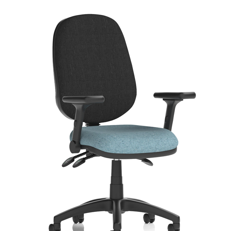 Eclipse Plus III Medium Back Task Operator Office Chair In Quest And Rivet Fabric