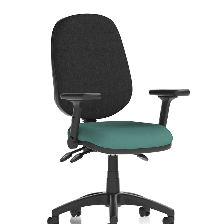 Eclipse Plus III Medium Back Task Operator Office Chair In Quest And Rivet Fabric
