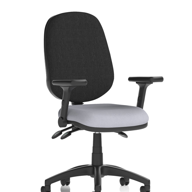 Eclipse Plus III Medium Back Task Operator Office Chair In Quest And Rivet Fabric