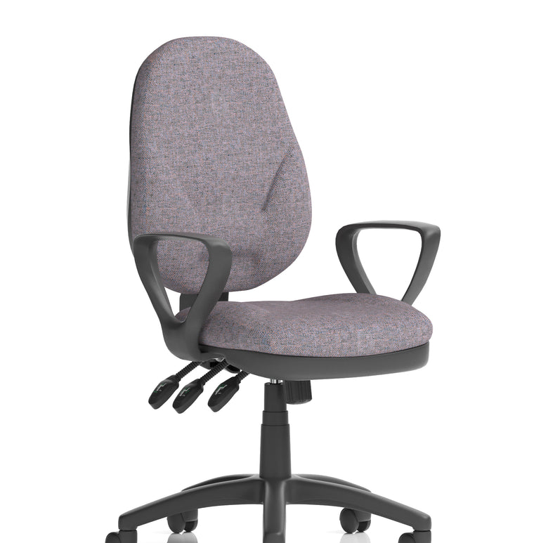 Eclipse Plus XL High Back Task Operator Office Chair In Quest And Rivet Fabric