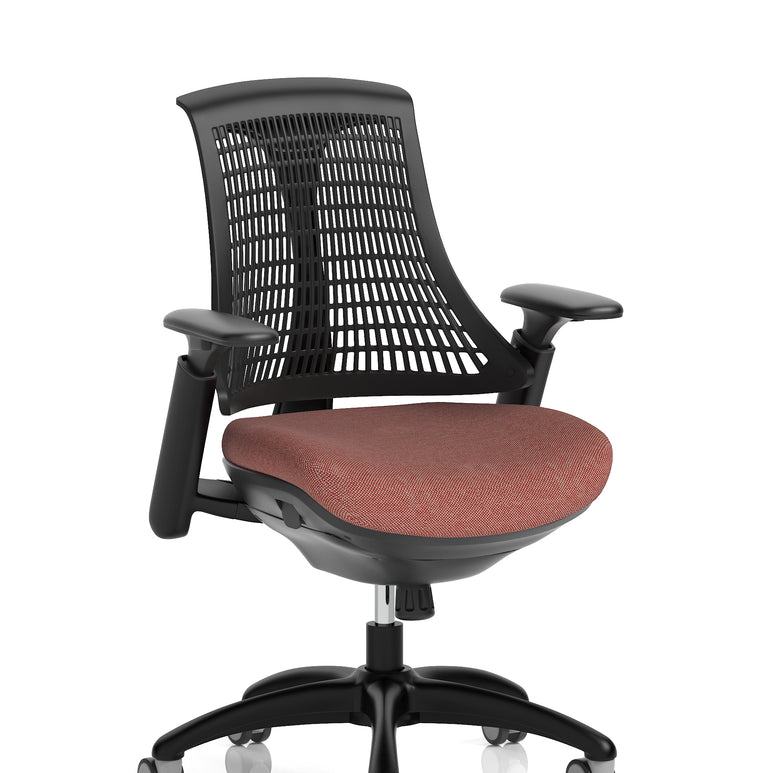 Flex Medium Back Black Frame Task Operator Office Chair with Arms