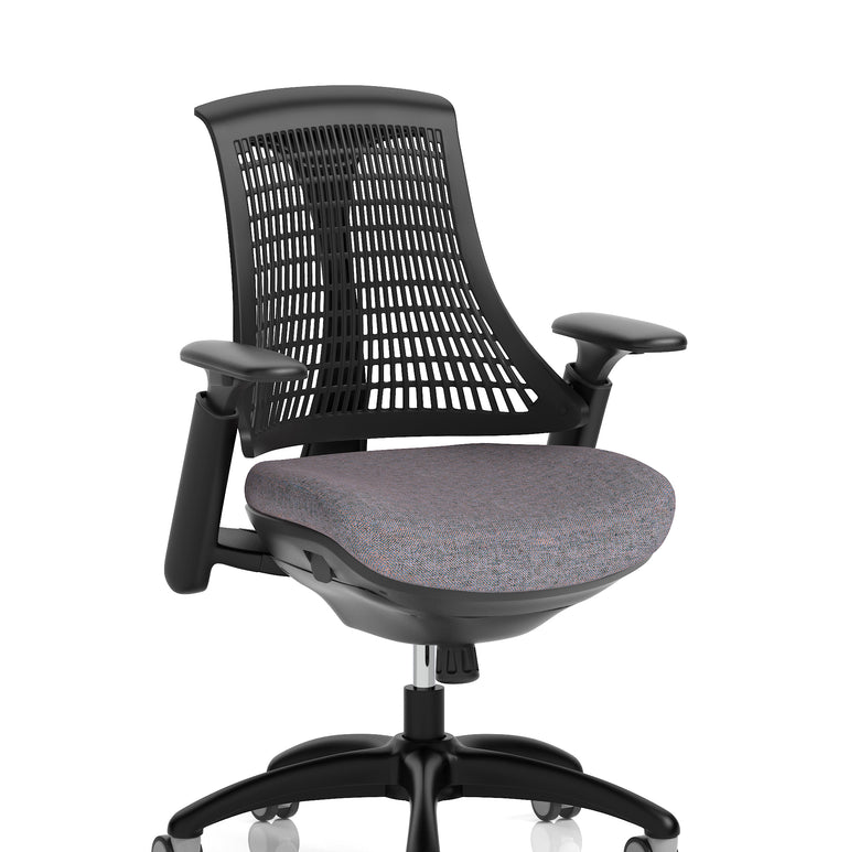 Flex Medium Back Black Frame Task Operator Office Chair with Arms