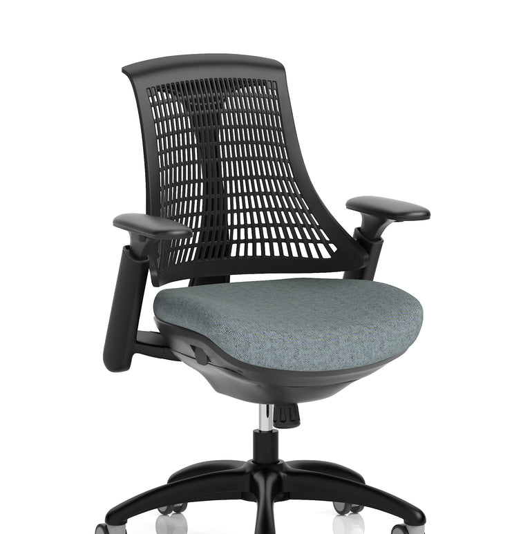Flex Medium Back Black Frame Task Operator Office Chair with Arms