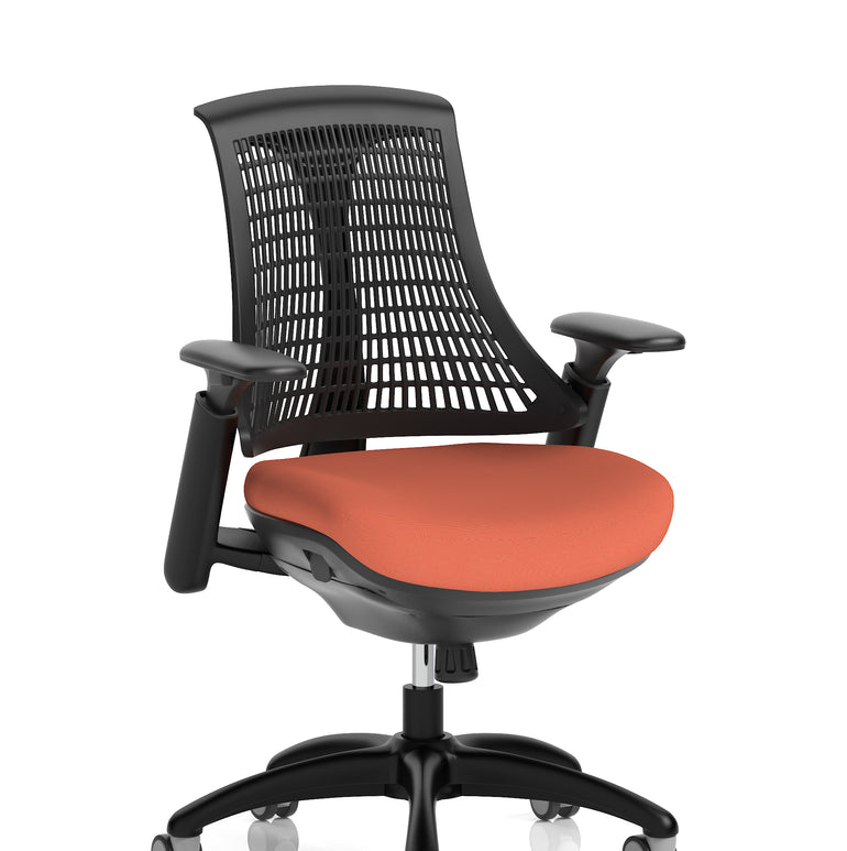 Flex Medium Back Black Frame Task Operator Office Chair with Arms