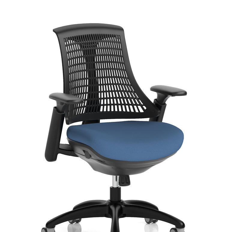 Flex Medium Back Black Frame Task Operator Office Chair with Arms