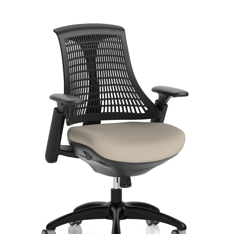Flex Medium Back Black Frame Task Operator Office Chair with Arms
