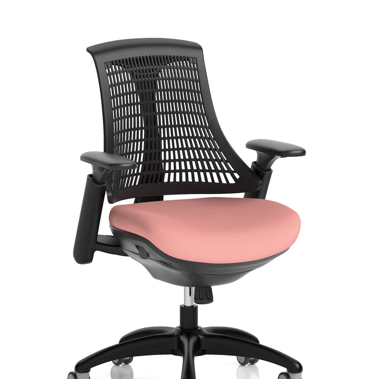 Flex Medium Back Black Frame Task Operator Office Chair with Arms
