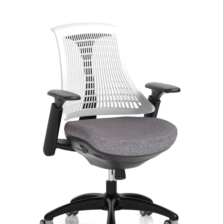 Flex Medium Back Black Frame Task Operator Office Chair with Arms