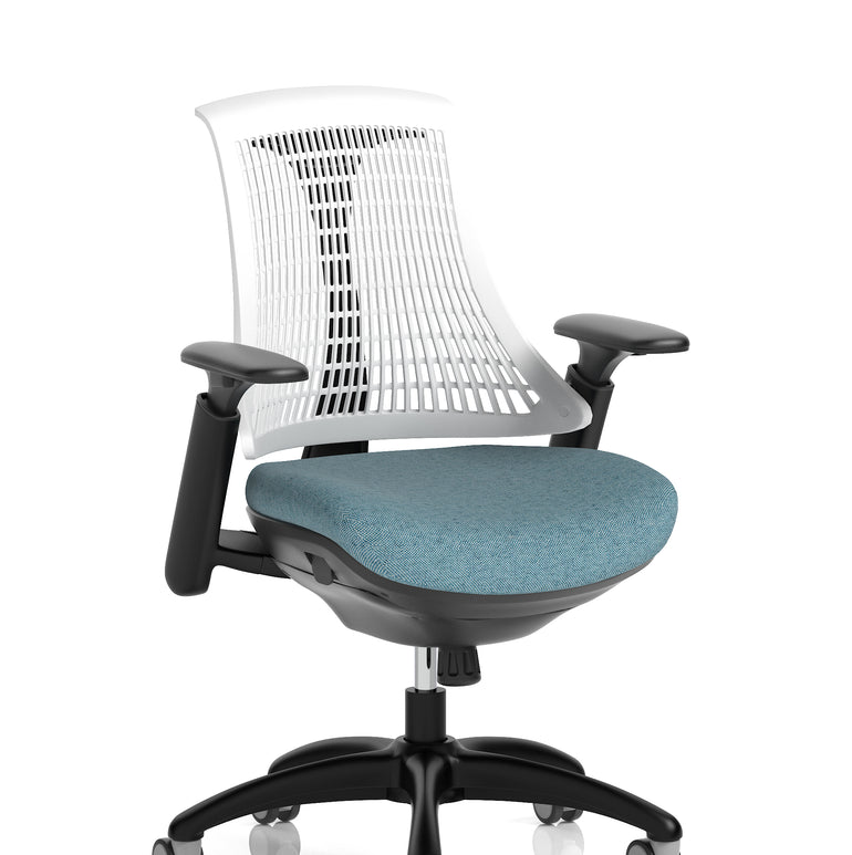 Flex Medium Back Black Frame Task Operator Office Chair with Arms