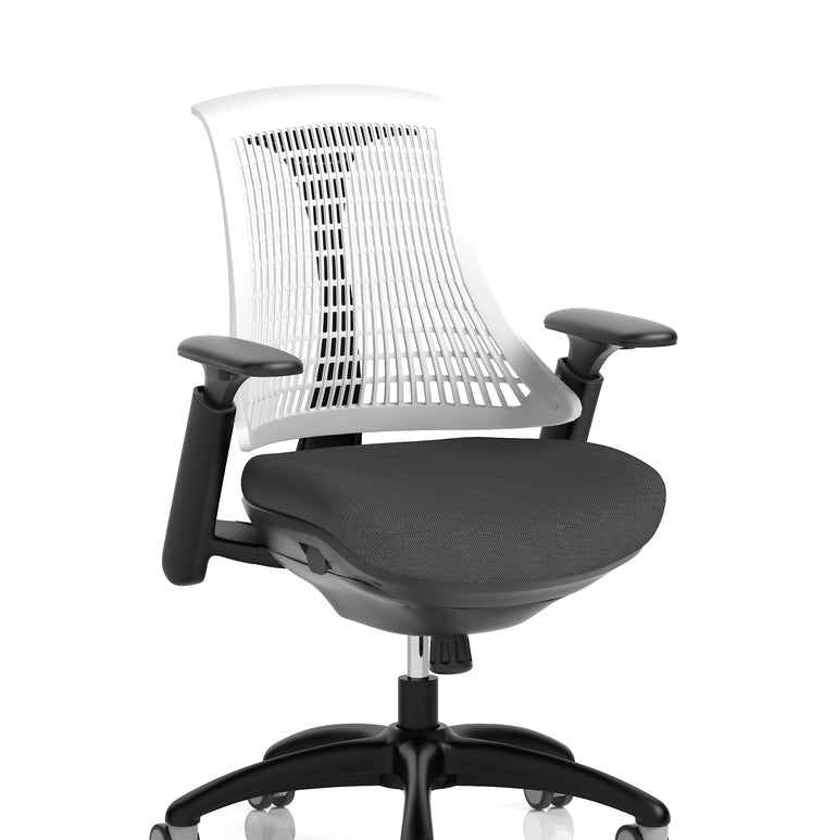 Flex Medium Back Black Frame Task Operator Office Chair with Arms