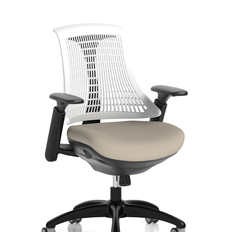 Flex Medium Back Black Frame Task Operator Office Chair with Arms