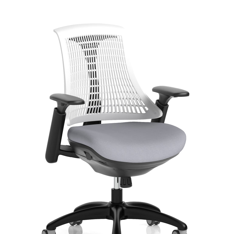 Flex Medium Back Black Frame Task Operator Office Chair with Arms