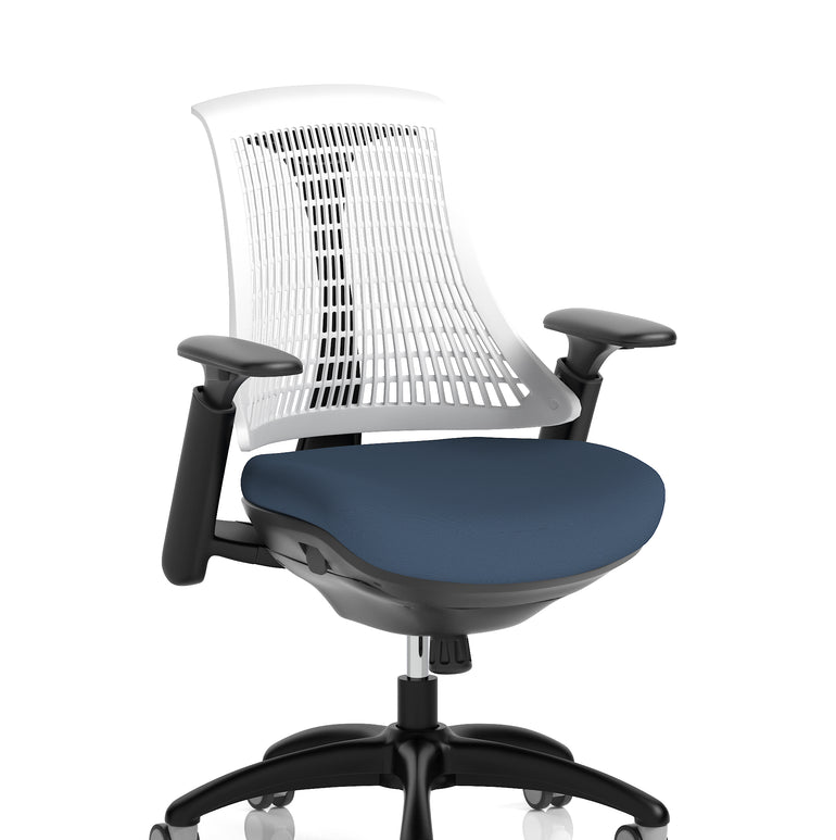 Flex Medium Back Black Frame Task Operator Office Chair with Arms