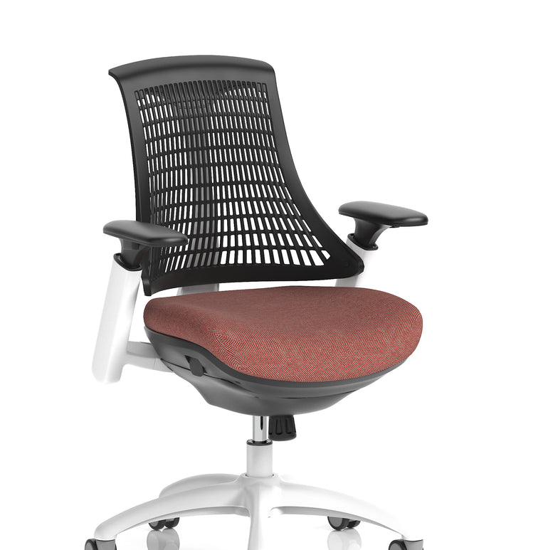 Flex Medium Back White Frame Task Operator Office Chair with Arms
