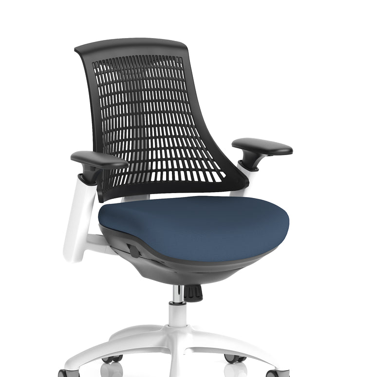 Flex Medium Back White Frame Task Operator Office Chair with Arms