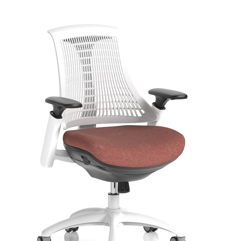 Flex Medium Back White Frame Task Operator Office Chair with Arms