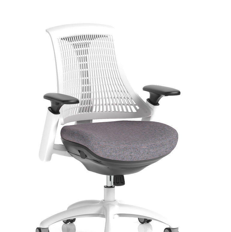Flex Medium Back White Frame Task Operator Office Chair with Arms