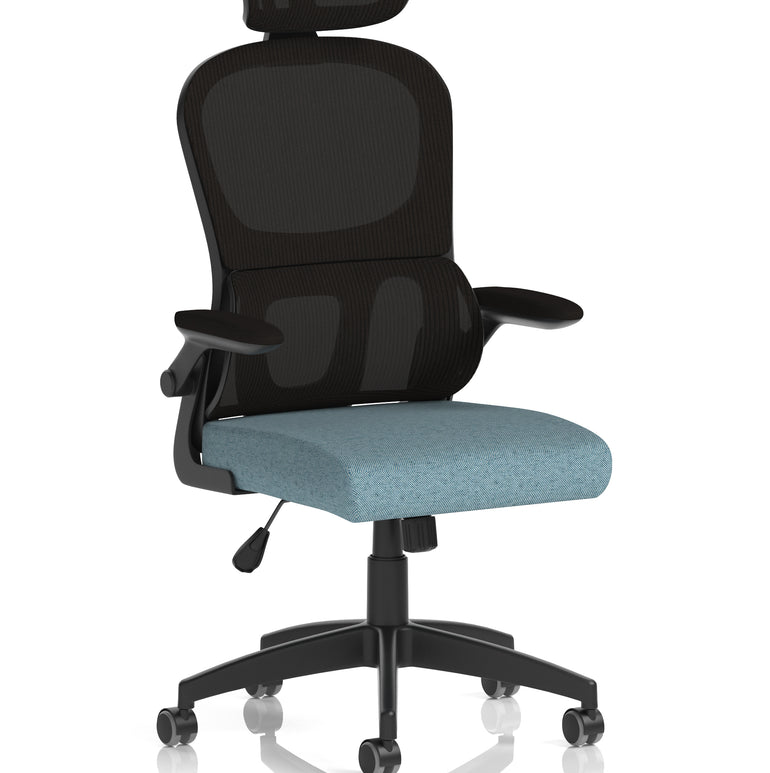 Iris Task Operator Mesh Back Fabric Seat With Headrest