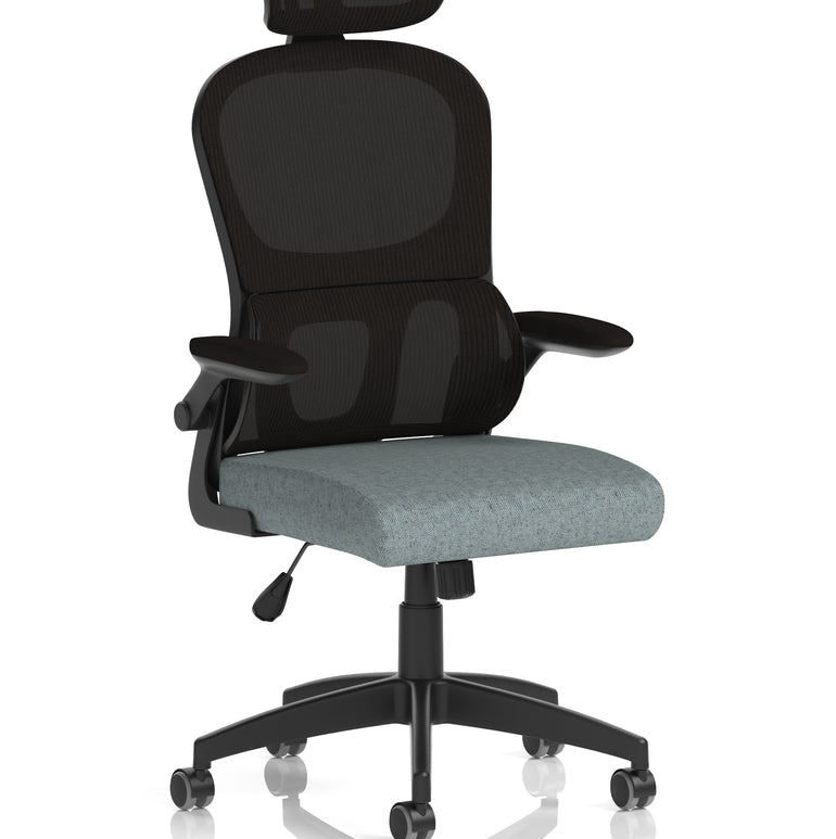 Iris Task Operator Mesh Back Fabric Seat With Headrest
