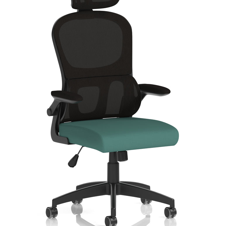 Iris Task Operator Mesh Back Fabric Seat With Headrest