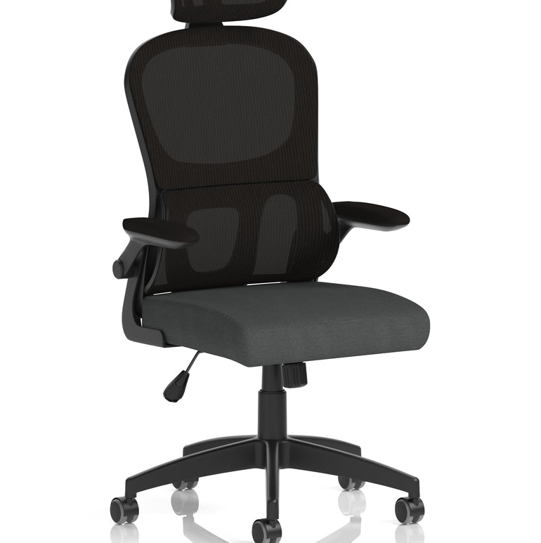 Iris Task Operator Mesh Back Fabric Seat With Headrest