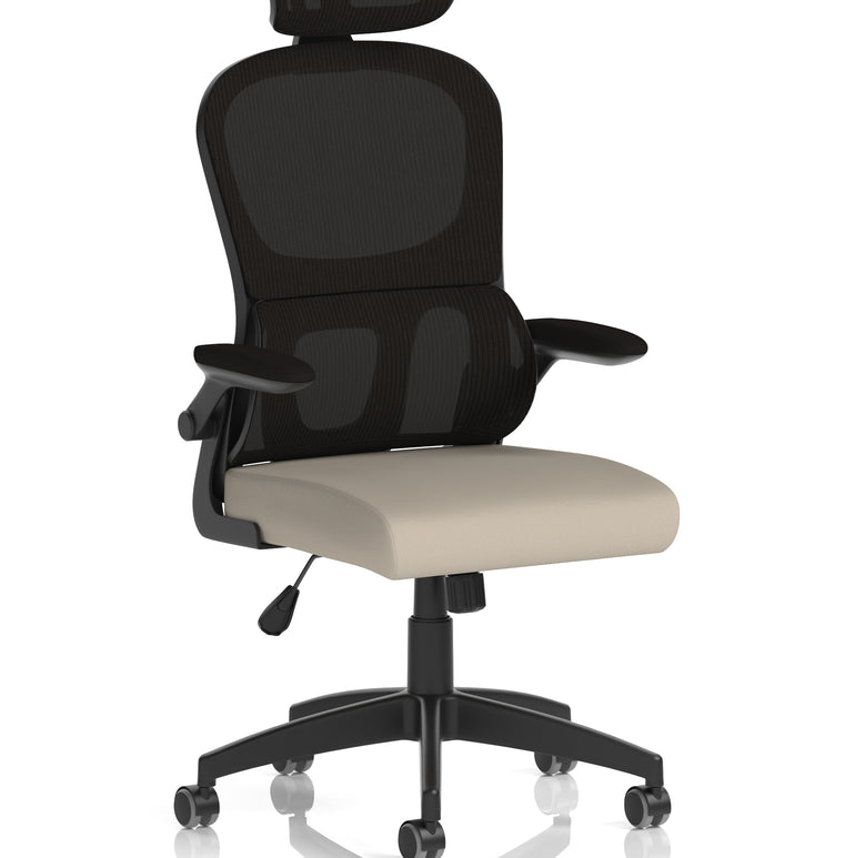 Iris Task Operator Mesh Back Fabric Seat With Headrest