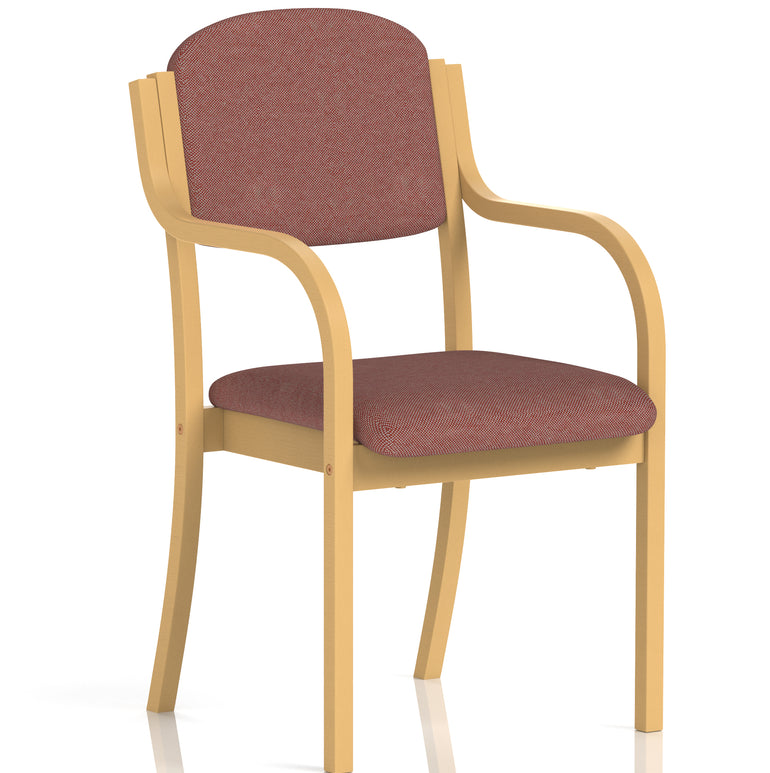 Madrid Wooden Frame Visitor Chair with Arms