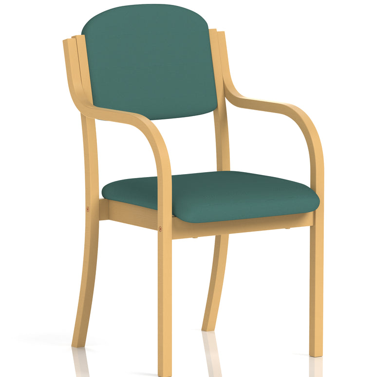 Madrid Wooden Frame Visitor Chair with Arms