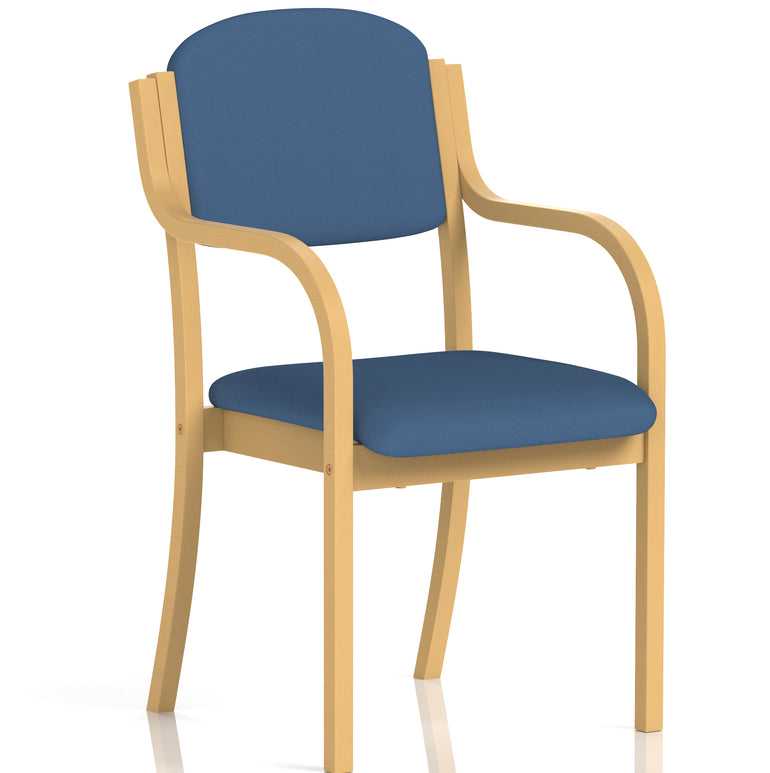 Madrid Wooden Frame Visitor Chair with Arms