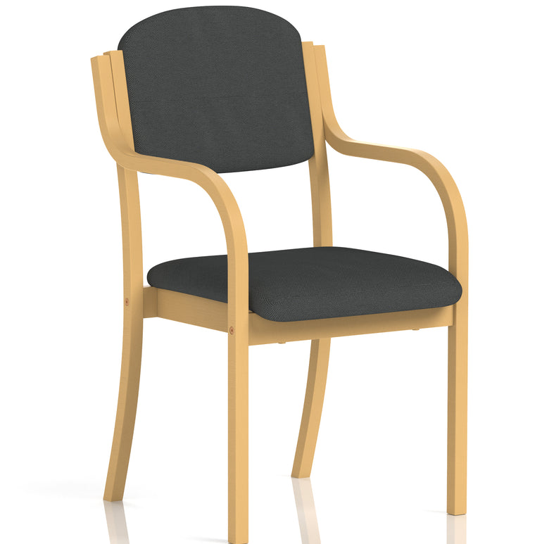 Madrid Wooden Frame Visitor Chair with Arms