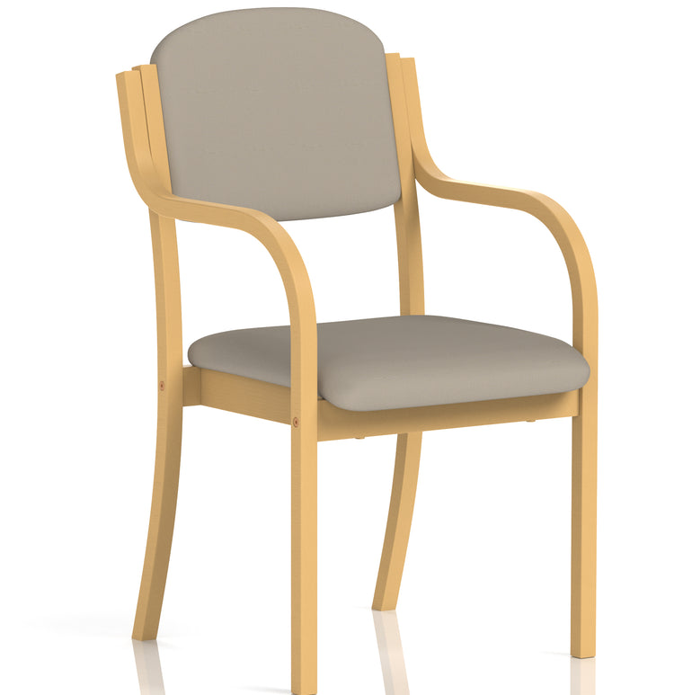 Madrid Wooden Frame Visitor Chair with Arms