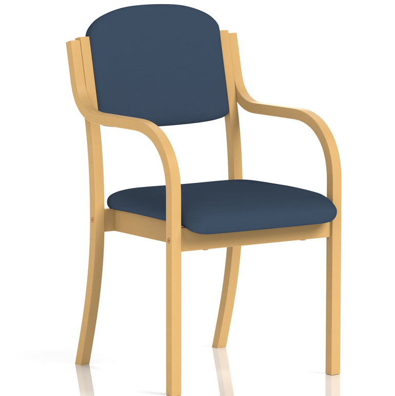 Madrid Wooden Frame Visitor Chair with Arms
