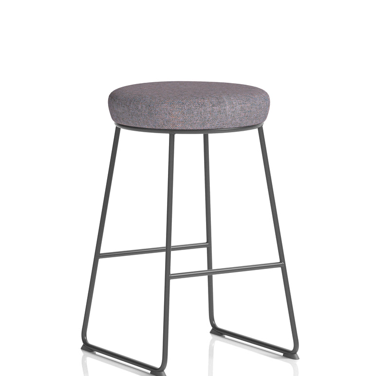 Turin Black Frame Fabric Seat Stool Chair