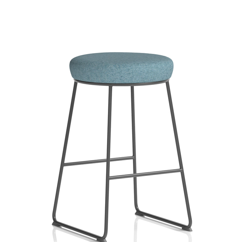Turin Black Frame Fabric Seat Stool Chair