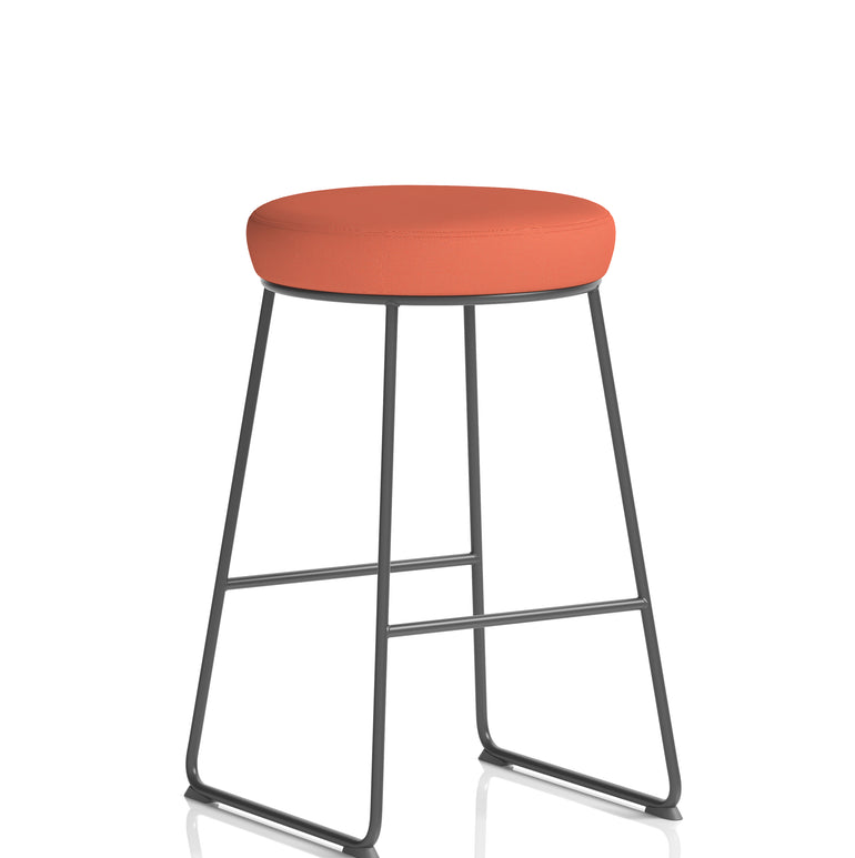 Turin Black Frame Fabric Seat Stool Chair