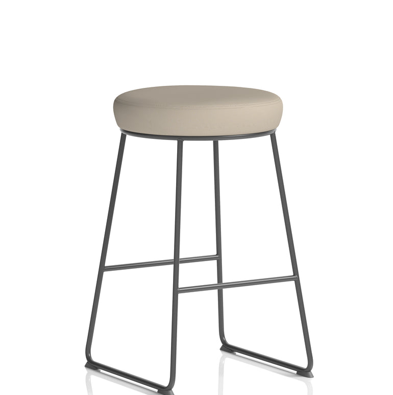 Turin Black Frame Fabric Seat Stool Chair