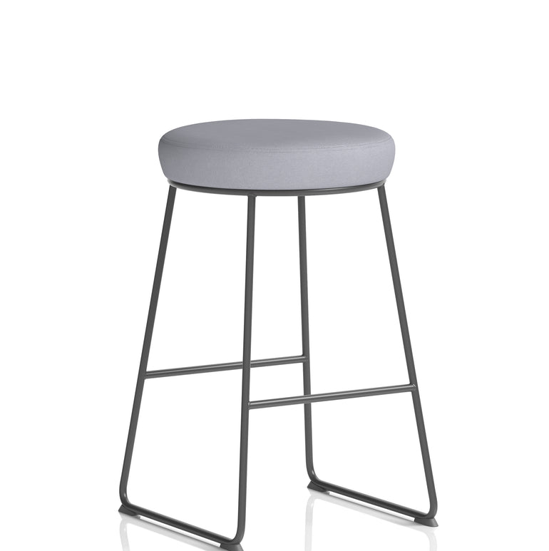 Turin Black Frame Fabric Seat Stool Chair