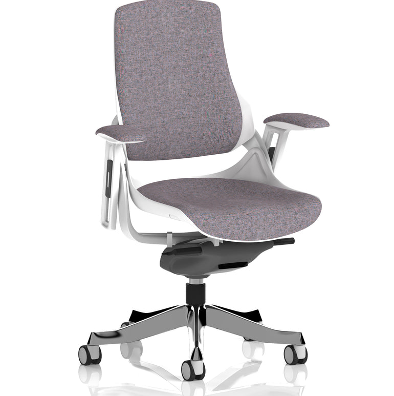 Zure High Back White Shell Fabric Executive Office Chair with Arms