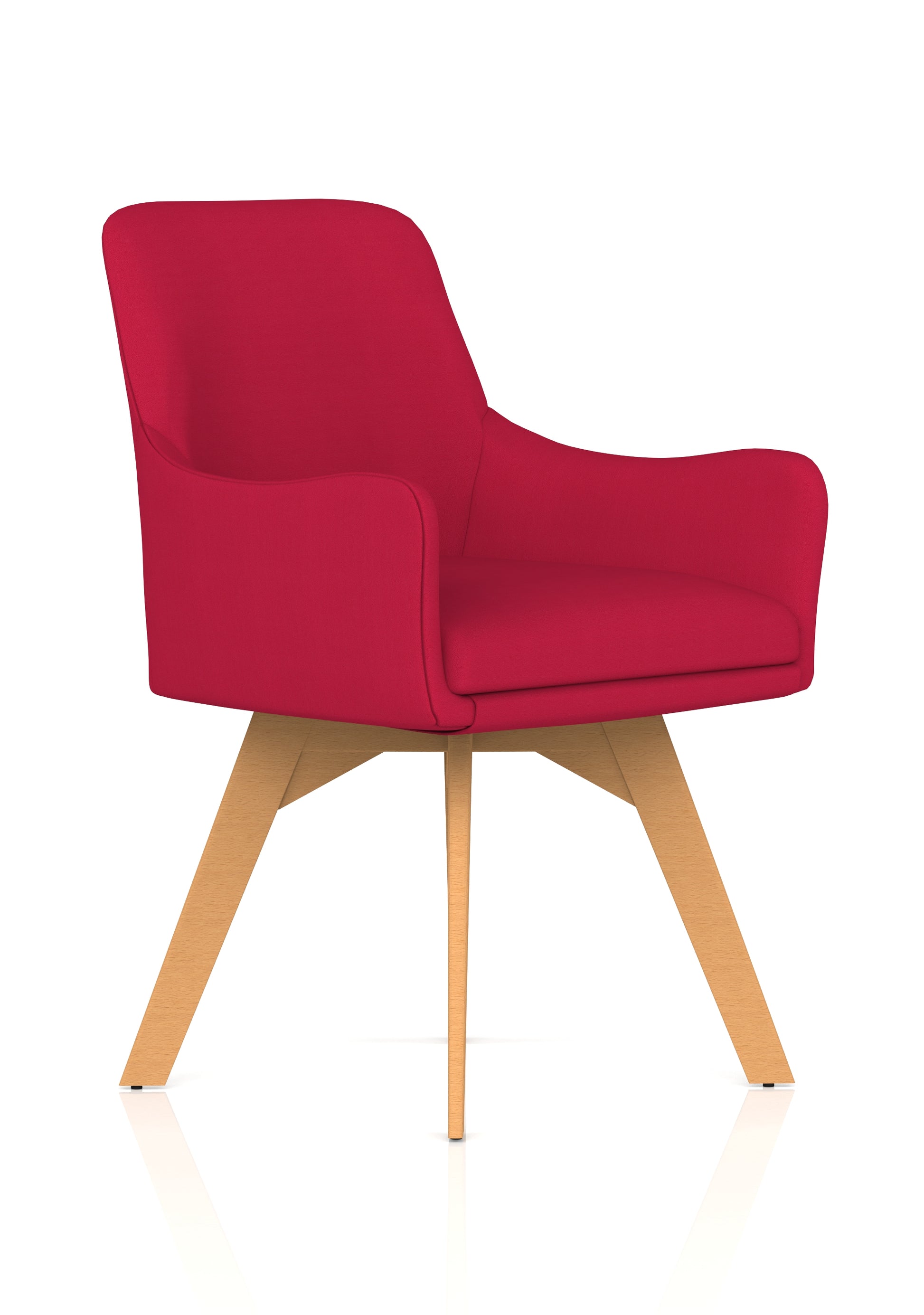 Carmen Grey Fabric Wooden Leg Visitor Chair