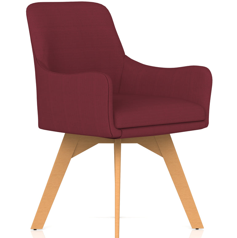 Carmen Grey Fabric Wooden Leg Visitor Chair