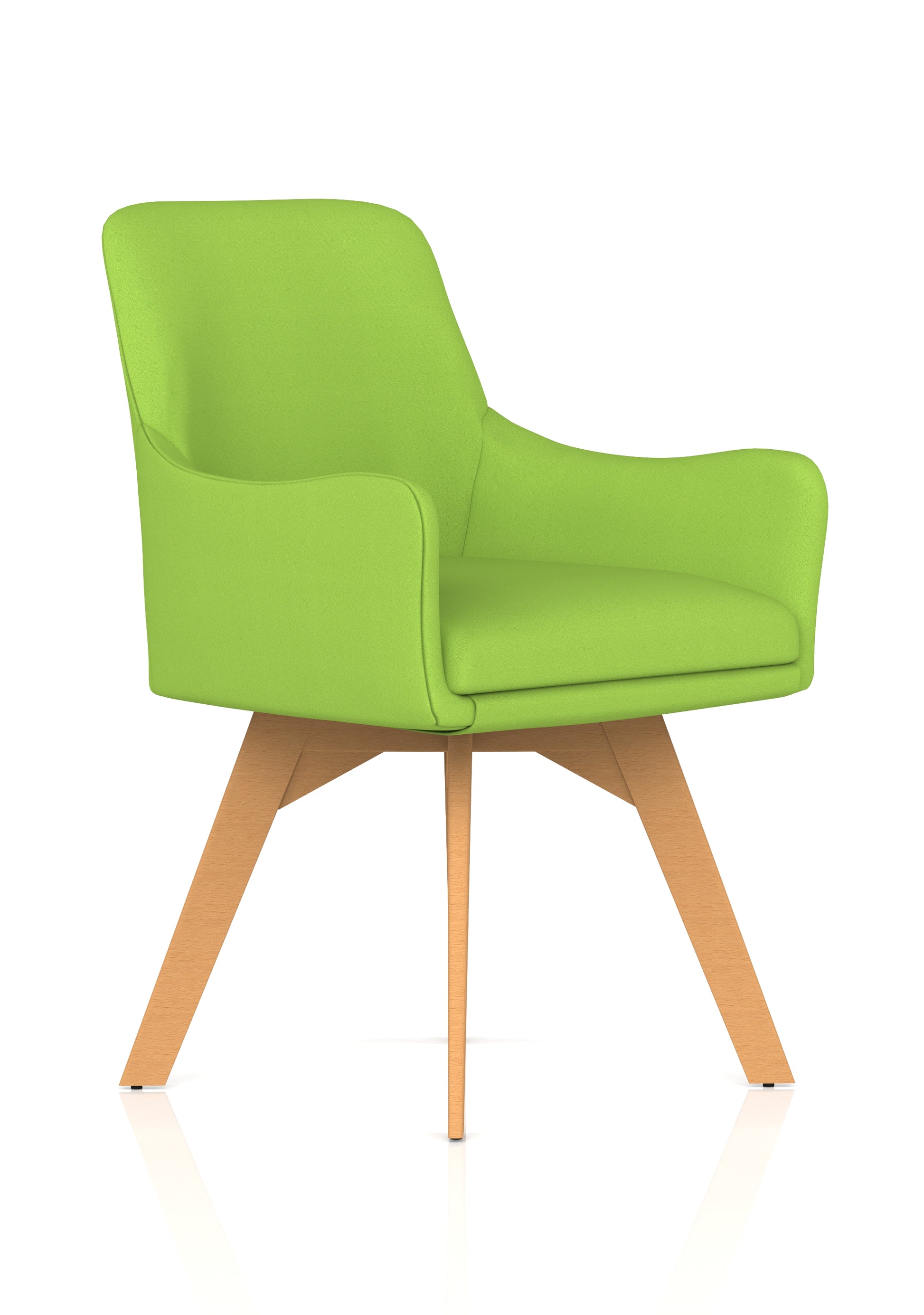 Carmen Grey Fabric Wooden Leg Visitor Chair