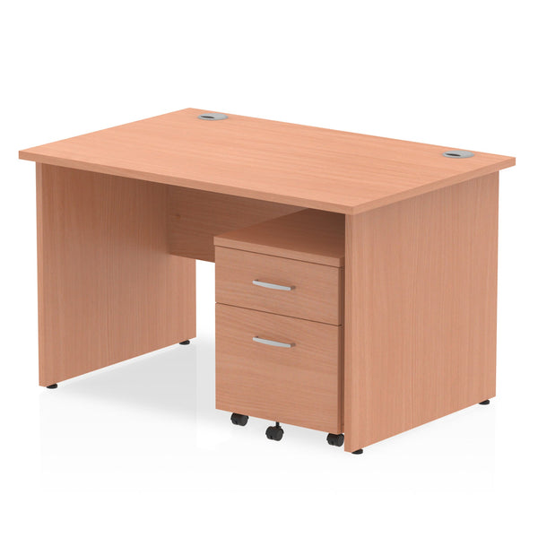 OE - Impulse Panel End Straight Desk With Mobile Pedestal