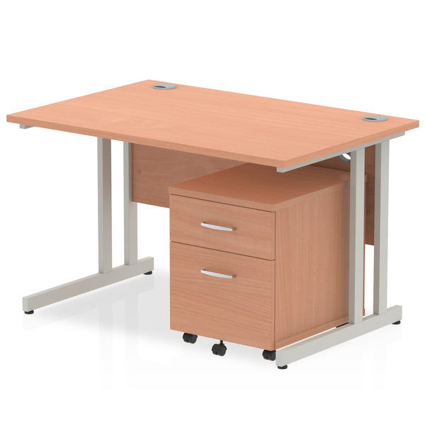 OE - Impulse 1200mm Cantilever Straight Desk With Mobile Pedestal